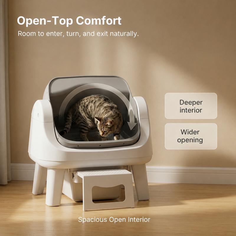 Ovoluxa AutoScooper 12 Lite — Self-Cleaning Cat Litter Box | No App, Triple Safety, Easy Entry