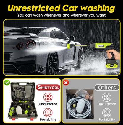 SEESE Cordless Pressure Washer — 800 PSI | 4000mAh | 6-in-1 Nozzle | Portable Car, Home & Garden Cleaner