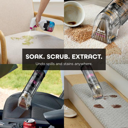 Shark StainForce HX104 Cordless Portable Stain Cleaner — 30x Stain-Fighting Power | Lightweight Handheld | Car, Home & Outdoor