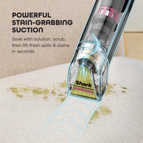 Shark StainForce HX104 Cordless Portable Stain Cleaner — 30x Stain-Fighting Power | Lightweight Handheld | Car, Home & Outdoor