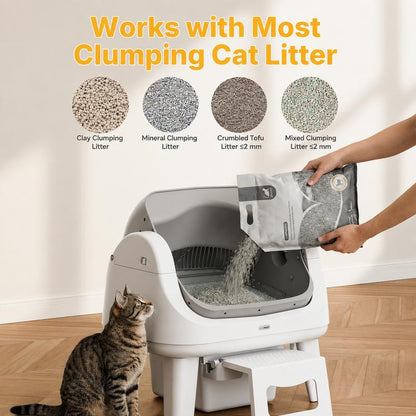 Ovoluxa AutoScooper 12 Lite — Self-Cleaning Cat Litter Box | No App, Triple Safety, Easy Entry